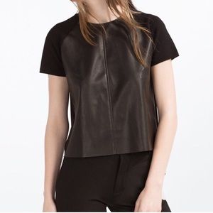 NWOT Zara Leather Top